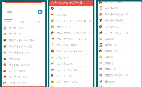 22bet スポーツの種類