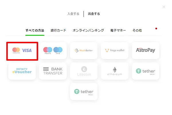 GGbet クレジットカード出金
