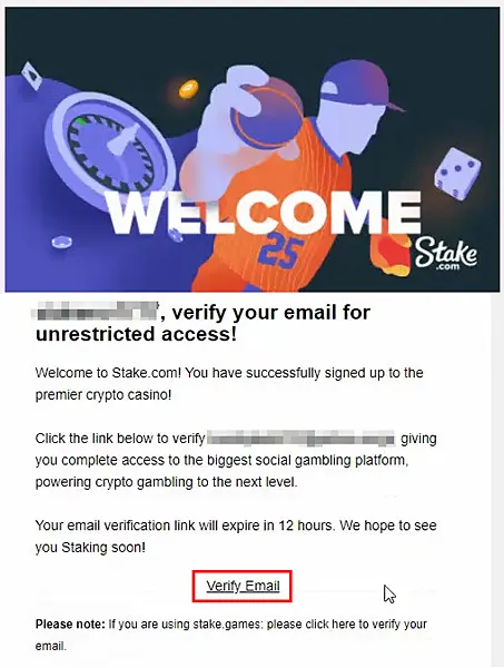 ステークカジノ メール認証