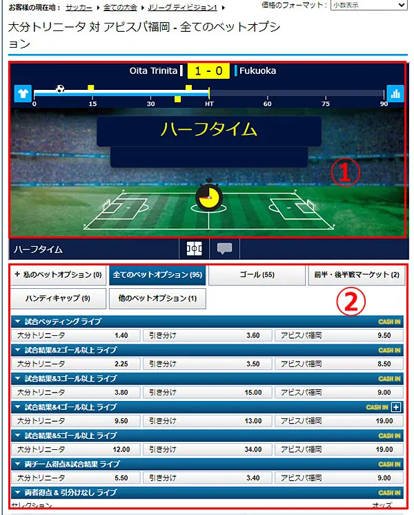 ライブベット詳細